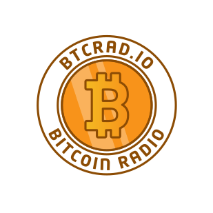 Logotipo de Bitcoin radio btcrad.io español